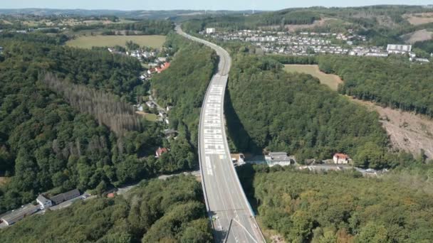 Viaducto Rahmede Puente 453 Metros Largo Sobre Autopista Renania Del — Vídeo de stock