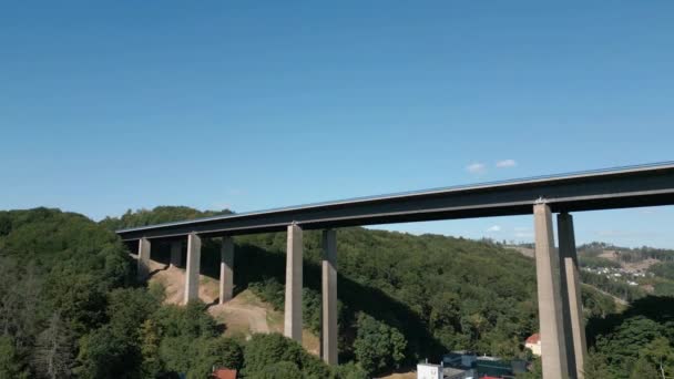 Rahmede Viadukt 453 Metrů Dlouhý Most Dálnici Severním Porýní Vestfálsku — Stock video