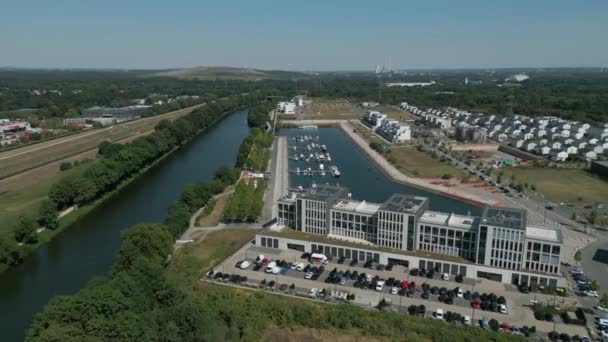 Hamnen Staden Gelsenkirchen Öppnades 2018 Hamnen Anläggningen Erbjuder Plats För — Stockvideo