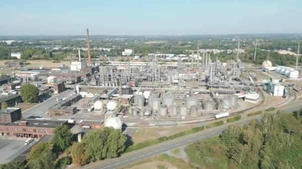 Zakład Chemiczny Airliquide Parku Chemicznym Chemicals Oberhausen Instalacje Separacji Skraplania — Wideo stockowe