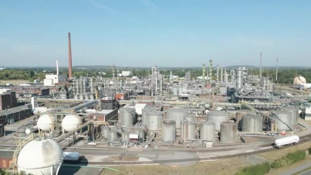 Instalação Química Airliquide Parque Químico Chemicals Oberhausen Instalações Separação Liquefacção — Vídeo de Stock