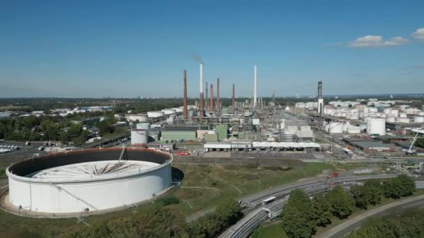 Raffinaderij Chemicaliënpark Rheinland Keulen Geëxploiteerd Door Shell Deutschland Gmbh Raffinaderij — Stockvideo