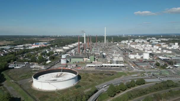 Rafineria Park Chemiczny Rheinland Kolonia Eksploatowany Przez Shell Deutschland Gmbh — Wideo stockowe
