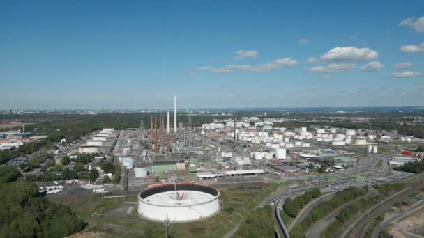 Refinery Chemicals Park Rheinland Cologne Operated Shell Deutschland Gmbh Refinery — Stock Video