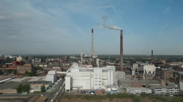 Chempark Severozápadním Krefeldu Průmyslovým Parkem Chemického Průmyslu Lokalita Vyrábí Polykarbonáty — Stock video