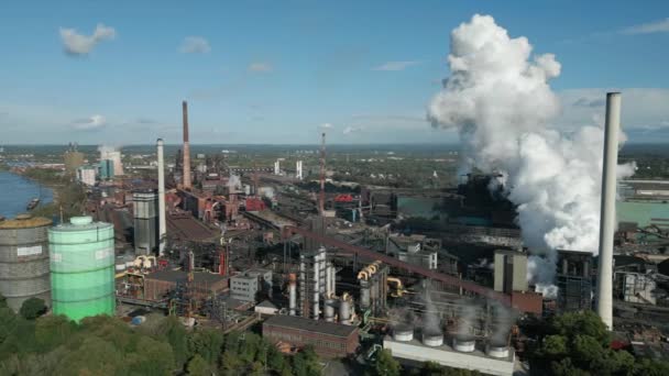 Planta Metalúrgica Httenwerke Krupp Mannesmann Hkm Que Uma Siderúrgica Com — Vídeo de Stock