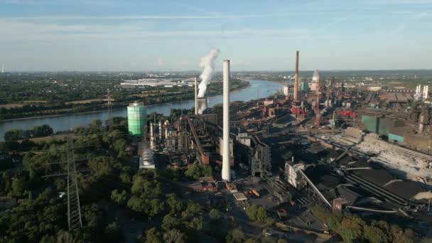 Duisburg Kuzey Ren Vestfalya Merkezli Bir Çelik Üreticisi Olan Httenwerke — Stok video