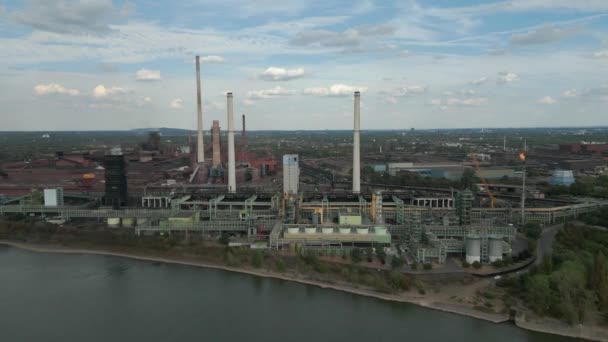 Schwelgern Coking Plant Duisburg Operation 2003 One Largest Coking Plants — Stock Video