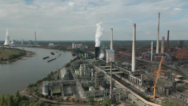 Działająca 2003 Koksownia Schwelgern Duisburgu Jest Jedną Największych Koksowni Świecie — Wideo stockowe