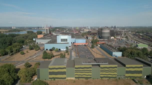 Warmband Und Walzwerk Stahlwerk Von Thyssenkrupp Steel Kerngeschäft Des Unternehmens — Stockvideo