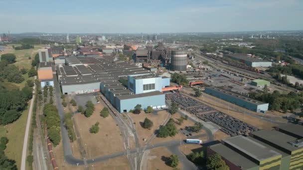 Warmband Und Walzwerk Stahlwerk Von Thyssenkrupp Steel Kerngeschäft Des Unternehmens — Stockvideo