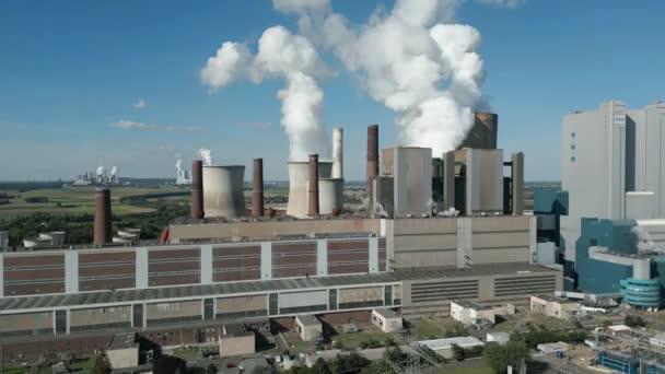 Veduta Aerea Della Centrale Carbone Lignite Niederaussem Germania Con Una — Video Stock