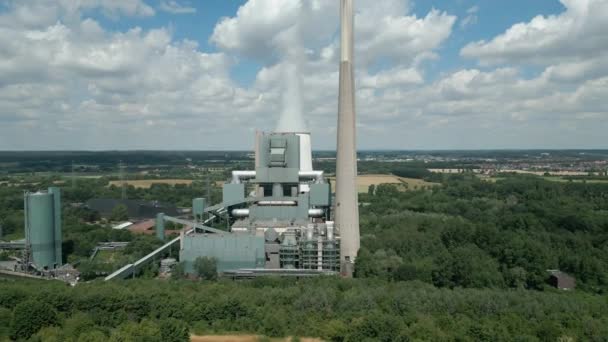 Légi Felvétel Bergkameni Németország Feketekőszéntüzelésű Erőműről Amelynek Beépített Kapacitása 717 — Stock videók