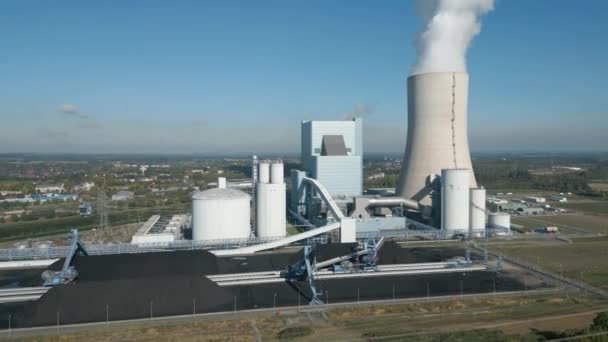 Luftaufnahme Des Steinkohlekraftwerks Block Der Nähe Von Datteln Dortmund Ems — Stockvideo