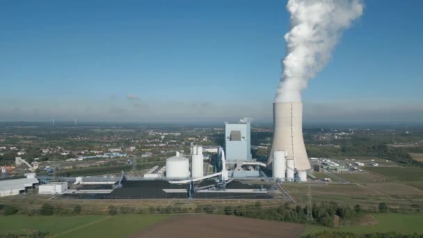 Dortmund Ems Kanalı Ndaki Datteln Yakınlarında Bulunan Sert Kömürle Çalışan — Stok video