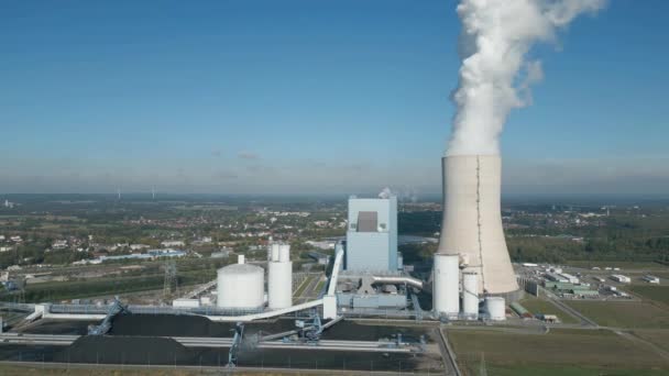 Vista Aérea Usina Carvão Duro Bloco Localizada Perto Datteln Canal — Vídeo de Stock
