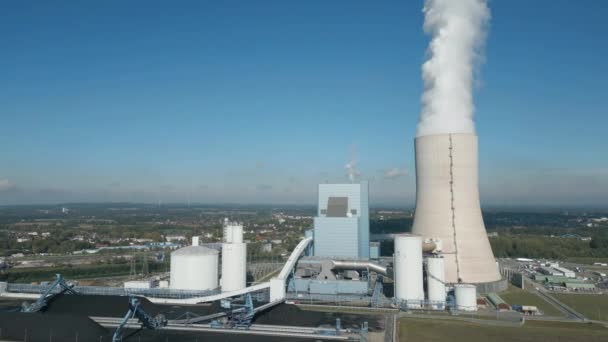 Légi Felvétel Feketekőszéntüzelésű Erőműről Blokk Amely Datteln Közelében Található Dortmund — Stock videók