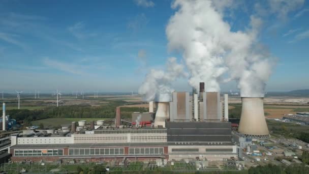 Вид Повітря Вугільну Електростанцію Weisweiler Керується Енергетичною Компанією Rwe Три — стокове відео