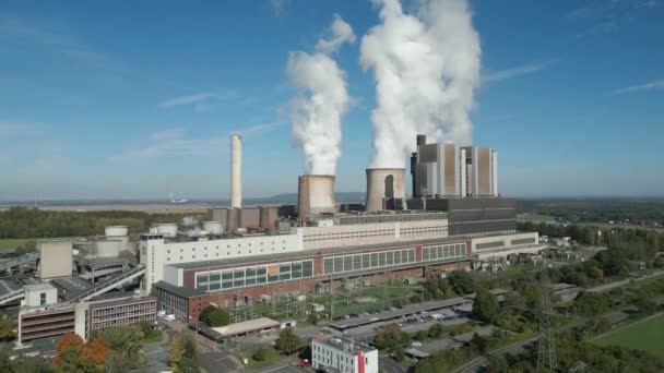 Veduta Aerea Della Centrale Elettrica Lignite Weisweiler Gestita Dalla Società — Video Stock