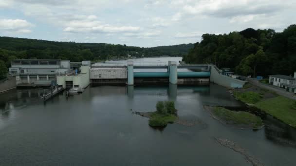 Baldeney Hydropower Plant Dam Run River Power Plant City Essen — Stock Video