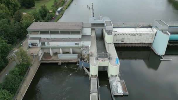 Baldeney Гідроелектростанція Дамба Місті Ессен Німеччина Гідроелектростанція Має Потужність Мегават — стокове відео