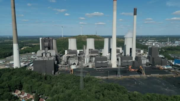 Vista Aérea Central Eléctrica Carbón Scholven Northrhine Westphalia Alemania Operada — Vídeos de Stock