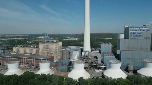 Koolgestookte Elektriciteitscentrale Herne Herne Warmtekrachtcentrale Wkk Heeft Een Geïnstalleerd Vermogen — Stockvideo