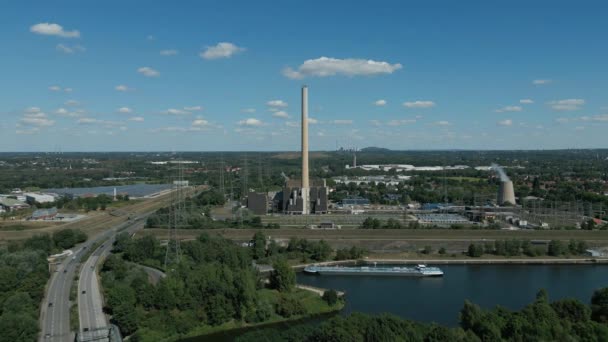 Luftaufnahme Einer Waste Energy Anlage Essen Deutschland Die Abfallwirtschaftsanlage Verbrennt — Stockvideo
