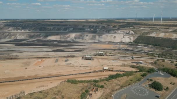 Garzweiler Açık Maden Ocağı Kuzey Ren Linyit Madencilik Bölgesinde Rwe — Stok video