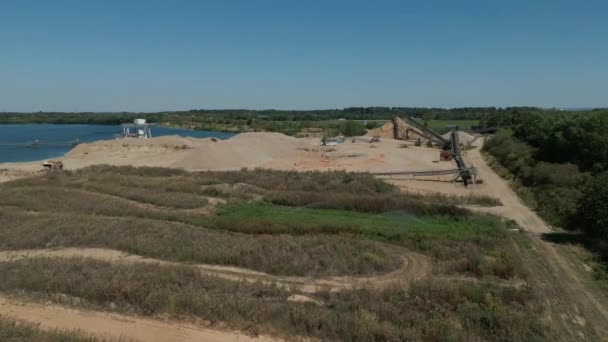 Instalação Cascalho Com Extração Cascalho Areia Região Baixo Reno Renânia — Vídeo de Stock