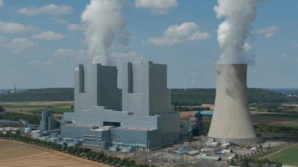 Letecký Pohled Elektrárnu Neurath Severním Porýní Vestfálsku Německo Provozováno Energetickou — Stock video
