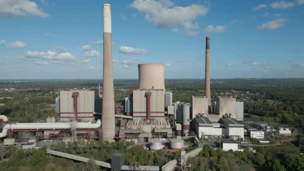 Central Eléctrica Carvão Desactivada Voerde Baixo Reno Localizada Rio Reno — Vídeo de Stock