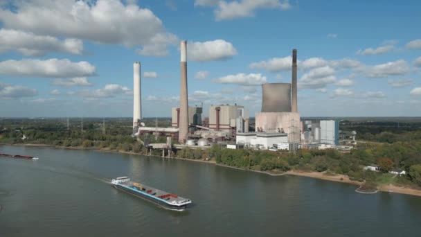 Виведений Експлуатації Вугільна Електростанція Верде Нижній Рейн Розташована Річці Рейн — стокове відео