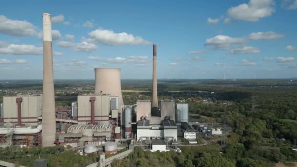 Nedlagt Kolkraftverk Voerde Nedre Rhen Beläget Vid Floden Rhen Den — Stockvideo