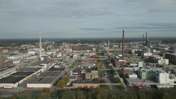 Химический Комплекс Chempark Городе Дормаген Северный Рейн Вестфалия Занимает Площадь — стоковое видео