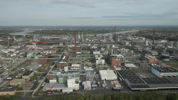Kuzey Ren Vestfalya Nın Dormagen Kentindeki Kimyasal Kompleks Chempark 360 — Stok video