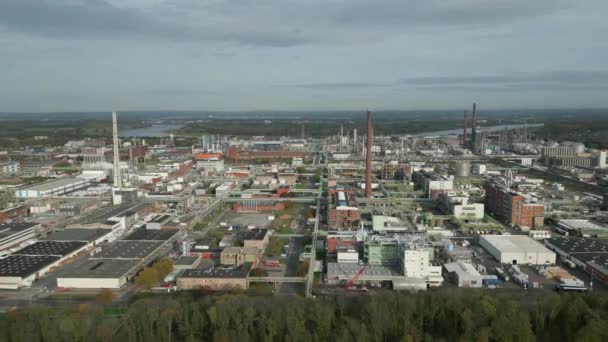Chemický Komplex Chempark Městě Dormagen Severní Porýní Vestfálsko Zaujímá Rozlohu — Stock video