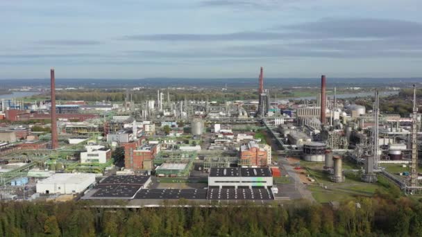 Den Kemiska Komplexet Chempark Staden Dormagen Nordrhein Westfalen Upptar Yta — Stockvideo