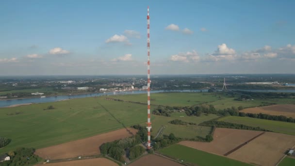 Radio Broadcasting Tower Noordrijn Westfalen Werd Opgericht 1968 Als Een — Stockvideo
