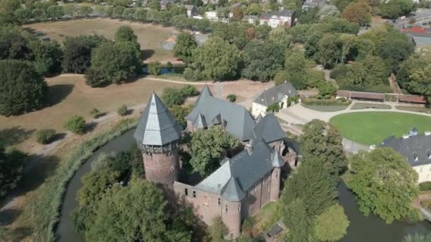 Burg Linn Castelo Água Medieval Com Museu Cidade Krefeld Renânia — Vídeo de Stock