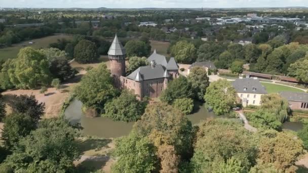 Burg Linn Castelo Água Medieval Com Museu Cidade Krefeld Renânia — Vídeo de Stock