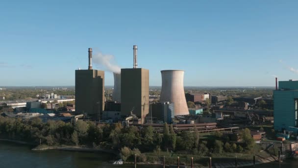 Gaseldat Kraftverk Duisburg Bestående Enheter Med 320 Megawatt Elektrisk Effekt — Stockvideo