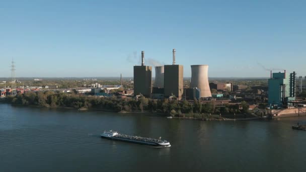 Μονάδα Ηλεκτροπαραγωγής Αέριο Στο Duisburg Αποτελούμενη Από Μονάδες Ηλεκτρικής Ισχύος — Αρχείο Βίντεο