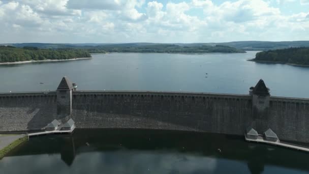 Barragem Mhne Renânia Norte Vestefália Está Operação Desde 1932 Reservatório — Vídeo de Stock