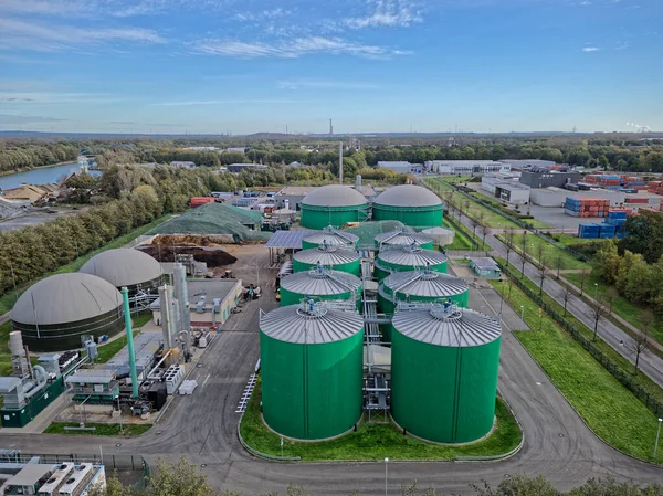 北莱茵 威斯特法伦州Dorsten的沼气厂 该厂每天处理约300吨浆料 粪肥和可再生原材料 — 图库照片