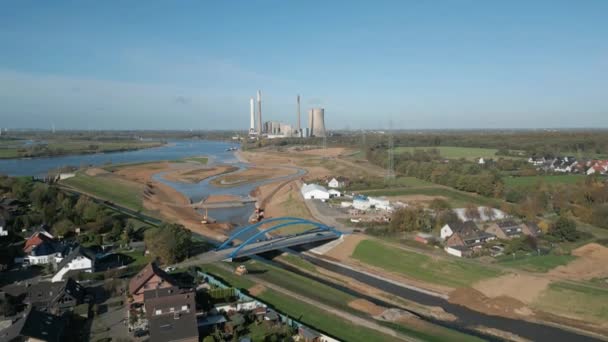 Renovación Del Río Emscher Continúa Con Apertura Nuevo Estuario Río — Vídeos de Stock