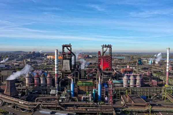 stock image Blast furnaces in a steel plant in North Rhine-Westphalia, Germany