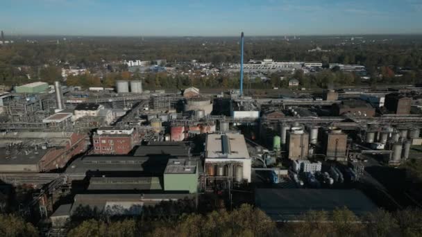 Εγκαταστάσεις Παραγωγής Χημικών Προϊόντων Στη Βόρεια Ρηνανία Βεστφαλία Γερμανία Μονάδα — Αρχείο Βίντεο
