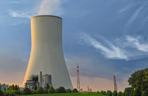 Chladící Věž Uhelné Elektrárny Německu — Stock fotografie