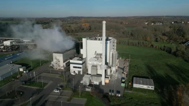 Planta Biomasa Renania Del Norte Westfalia Con Una Potencia Eléctrica — Vídeo de stock